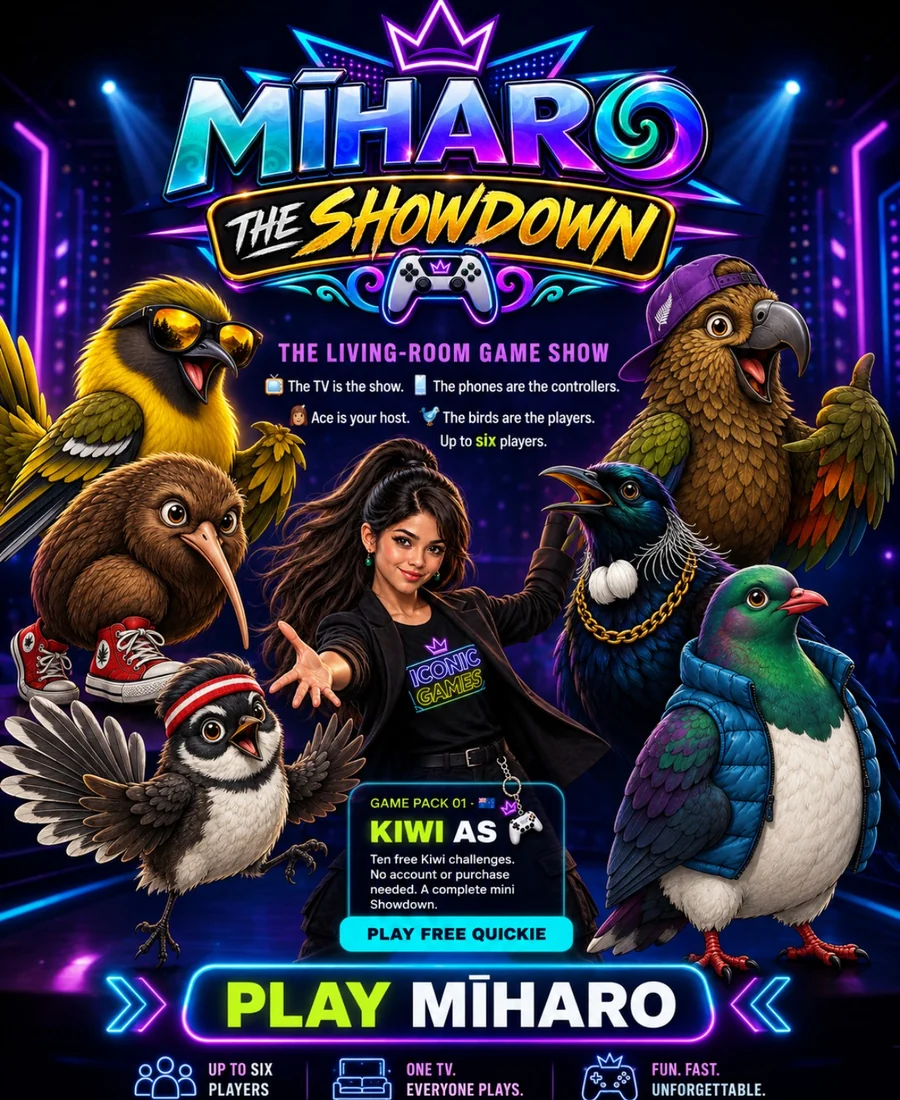 The Showdown artwork featuring Ace and the native bird players